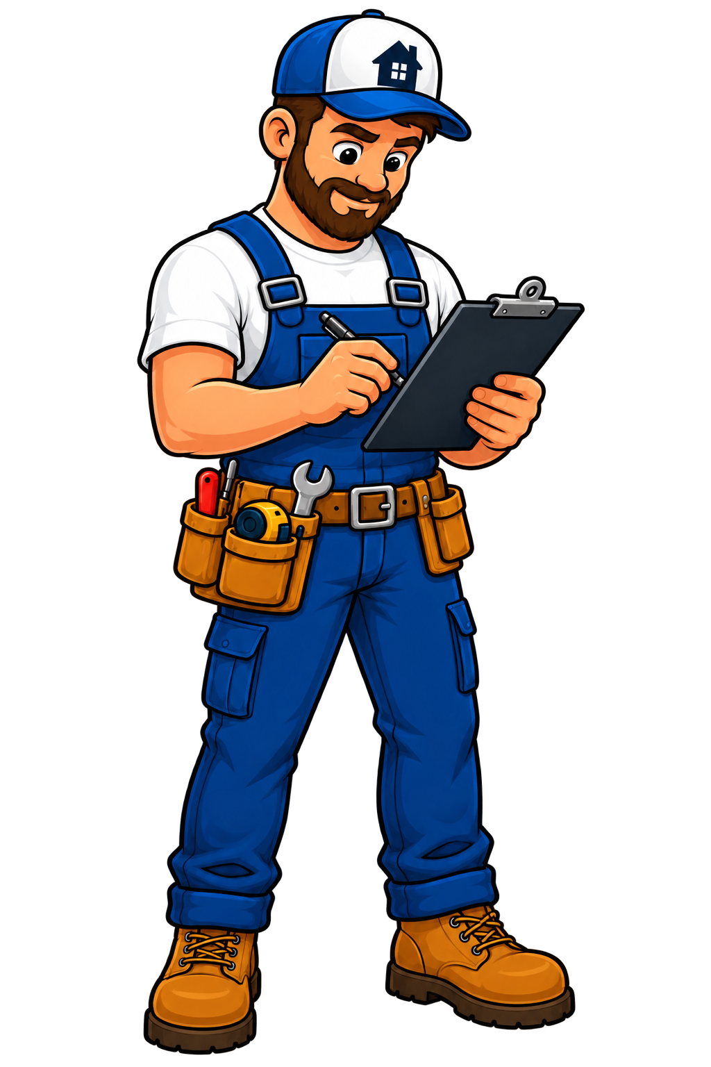 Illustration of a local contractor holding a clipboard